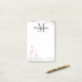 ピンクのフラミンゴパーソナライズされたスのポストイットに関する注意事項 ポストイット (デスク上)