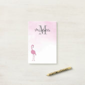 ピンクのフラミンゴパーソナライズされたスのポストイットに関する注意事項 ポストイット (デスク上)