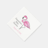 ピンクのフラミンゴパーソナライズされた赤ちゃんシャワー スタンダードカクテルナプキン (角)