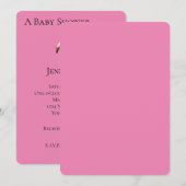 ピンクのフラミンゴベビーシャワー 招待状 (正面/裏面)