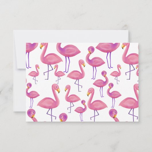 ピンクのフラミンゴモダンの赤ちゃんシャワーが本を持ってくる 招待状 (裏面)