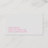 ピンクのフラミンゴモダンクリエイティブ業界 名刺 (裏面)