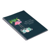 ピンクのフラミンゴヤシの木とフローラ多肉類 ノートブック (右側)