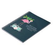 ピンクのフラミンゴヤシの木とフローラ多肉類 ノートブック (左側)