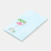 ピンクのフラミンゴヤシの木とフローラ多肉類 ポストイット (アングル)