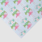 ピンクのフラミンゴヤシの木とフローラ多肉類 薄葉紙 (詳細)