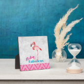 ピンクのフラミンゴ付きファブルプン フォトプラーク (インサイチュ)