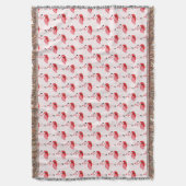 ピンクのフラミンゴ動物サンタクリスマス スローブランケット (正面縦)