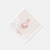 ピンクのフラミンゴ女の子の赤ちゃんシャワー スタンダードカクテルナプキン (角)