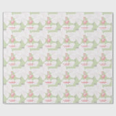 ピンクのフラミンゴ女の子の赤ちゃんシャワー ラッピングペーパー (フラット)