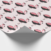 ピンクのフラミンゴ模様の動物の卒業 ラッピングペーパー (角)