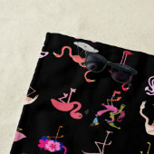 ピンクのフラミンゴ模様の夏の熱帯 ビーチタオル (インサイチュ)