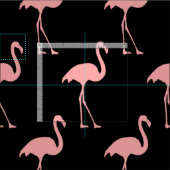 ピンクのフラミンゴ模様の織物 ファブリック (タイル)