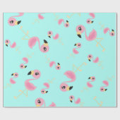 ピンクのフラミンゴ熱帯かわいい1歳の誕生日 ラッピングペーパー (フラット)