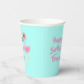 ピンクのフラミンゴ熱帯かわいい1歳の誕生日 紙コップ (右)