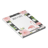 ピンクのフラミンゴ熱帯の日付を保存 ノートパッド (アングル)