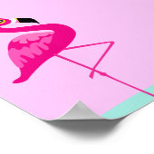 ピンクのフラミンゴ熱帯グラフィックプリント ポスター (角)