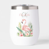 ピンクのフラミンゴ熱帯夏のモノグラム (正面)