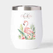 ピンクのフラミンゴ熱帯夏のモノグラム (背面)