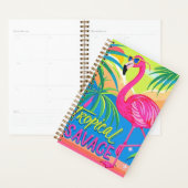 ピンクのフラミンゴ熱帯性片脚に立つ プランナー手帳 (ディスプレー)