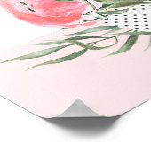 ピンクのフラミンゴ熱帯水色コラージュ ポスター (角)