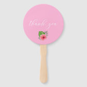 ピンクのフラミンゴ熱帯水色 ハンドファン (裏面)