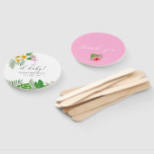 ピンクのフラミンゴ熱帯水色 ハンドファン (組立なし)