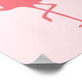 ピンクのフラミンゴ熱帯鳥 ポスター (角)