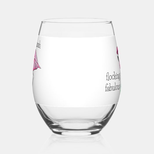 ピンクのフラミンゴ絶妙なピンクのメガネの名前 ステムなしワイングラス (右)