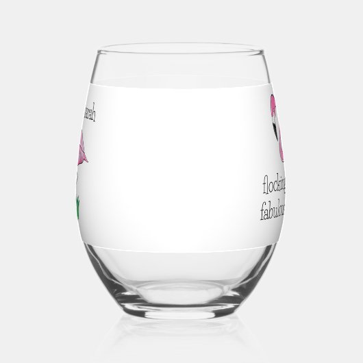 ピンクのフラミンゴ絶妙なピンクのメガネの名前 ステムなしワイングラス (左)