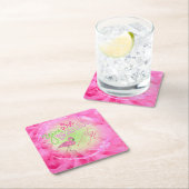 ピンクのフラミンゴ美しい感動的 スクエアペーパーコースター (インサイチュ)