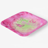 ピンクのフラミンゴ美しい感動的 ペーパープレート (傾斜あり)