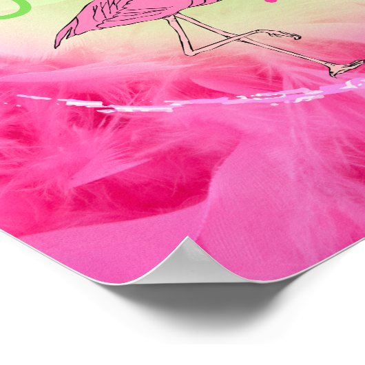 ピンクのフラミンゴ美しい感動的 ポスター (角)