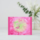 ピンクのフラミンゴ美しい感動的 ポストカード (スタンド正面)