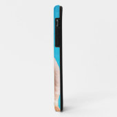 ピンクのフラミンゴ顔の青い水に対して Case-Mate iPhoneケース (裏面/左)