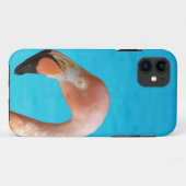 ピンクのフラミンゴ顔の青い水に対して Case-Mate iPhoneケース (裏面(横))