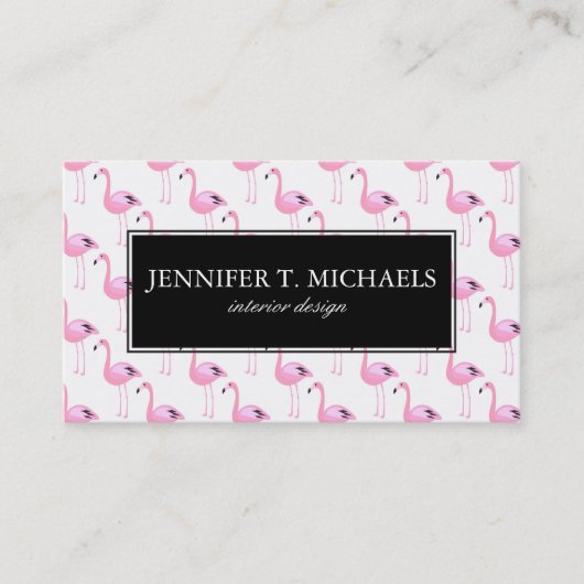 ピンクのフラミンゴ2 名刺 (正面)