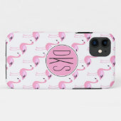 ピンクのフラミンゴ|のモノグラム Case-Mate iPhoneケース (裏面(横))