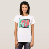 ピンクのフラミンゴ-アートなTシャツ Tシャツ (正面フル)