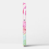 ピンクのフラミンゴ，エキゾチックな鳥，優しい花，バラ, Case-Mate iPhoneケース (裏面 / 左)