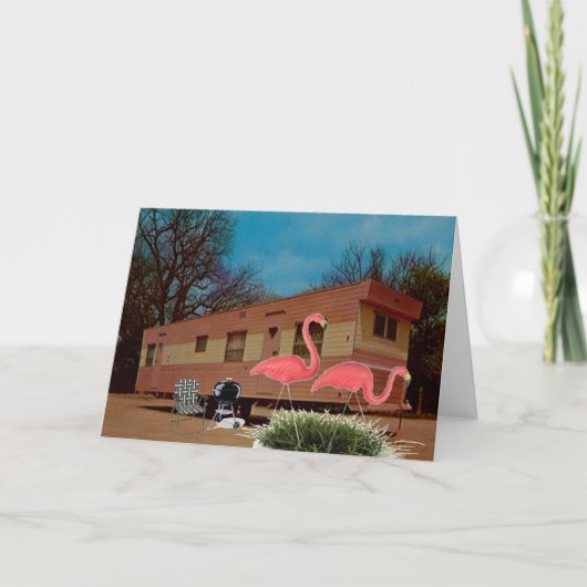 ピンクのフラミンゴ カード (正面)