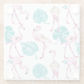 ピンクのフラミンゴ ガラスコースター (裏面)