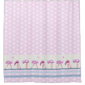 ピンクのフラミンゴ シャワーカーテン (正面)