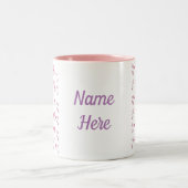 ピンクのフラミンゴ ツートーンマグカップ (中央)