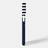 ピンクのフラミンゴ+ネイビーブルーストライプ Case-Mate iPhoneケース (裏面 / 右)