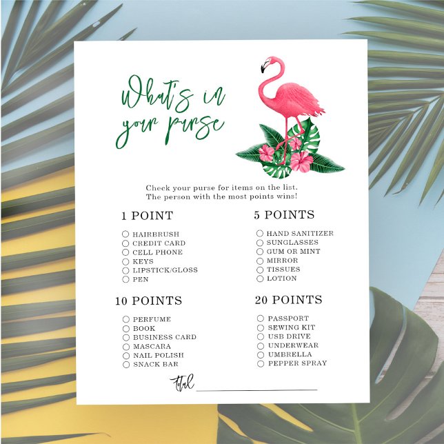 ピンクのフラミンゴ – ハンドバッグの赤ちゃんシャワーの中のwhats (クリエイターアップロード済み)