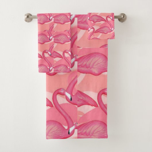 ピンクのフラミンゴ バスタオルセット (インサイチュ)