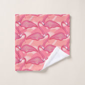 ピンクのフラミンゴ バスタオルセット (ウォッシュタオル)