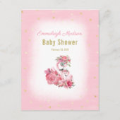 ピンクのフラミンゴ バレリーナ 推測数 シャワー ゲーム エンクロージャーカード (裏面)