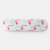 ピンクのフラミンゴ&パーム離れの – かわいい スケートボード (横)